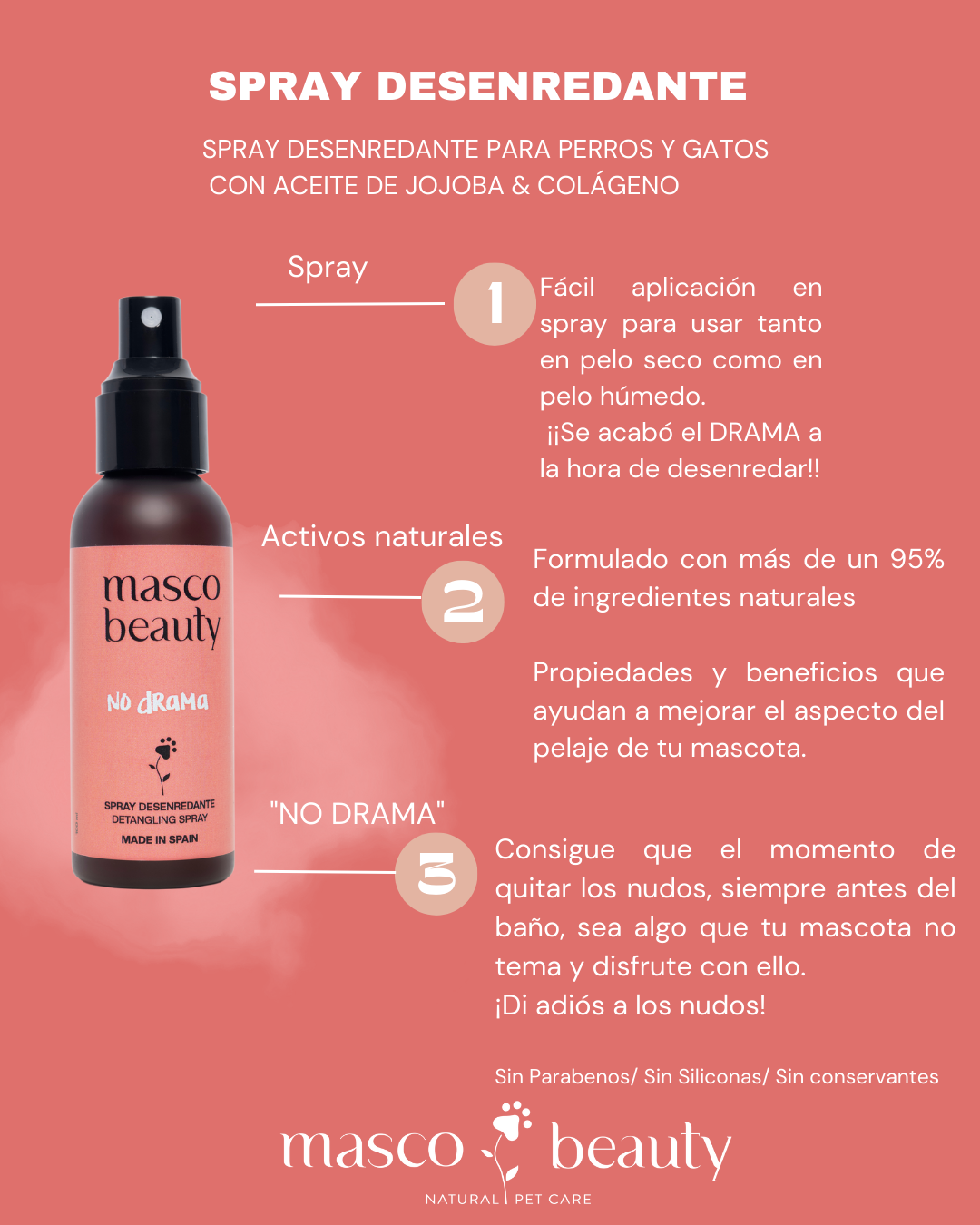 "NO DRAMA" detangling spray